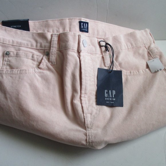 *GAP 1969 Denim Pale Pastel Peach PInk Corduroy High Rise True Skinny Jeans - Picture 2 of 6